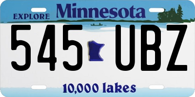 MN license plate 545UBZ