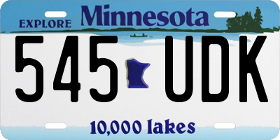 MN license plate 545UDK
