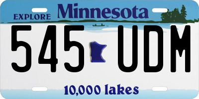 MN license plate 545UDM
