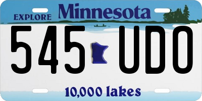 MN license plate 545UDO