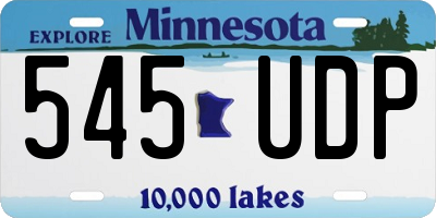 MN license plate 545UDP