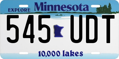 MN license plate 545UDT