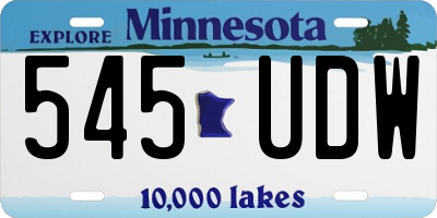 MN license plate 545UDW