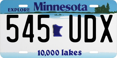 MN license plate 545UDX