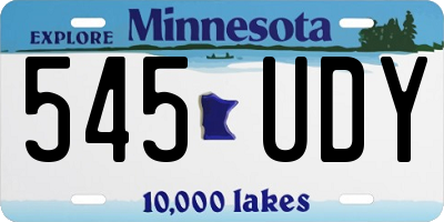 MN license plate 545UDY