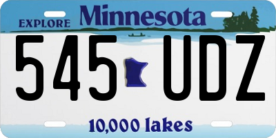 MN license plate 545UDZ