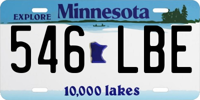 MN license plate 546LBE
