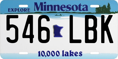 MN license plate 546LBK