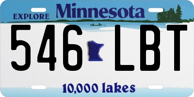 MN license plate 546LBT