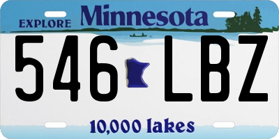 MN license plate 546LBZ
