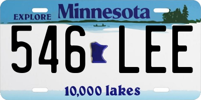 MN license plate 546LEE
