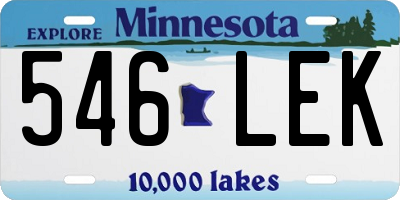 MN license plate 546LEK