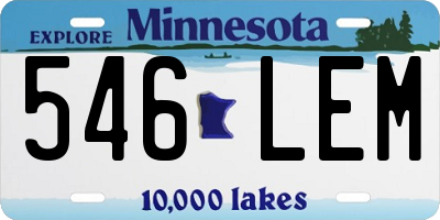 MN license plate 546LEM