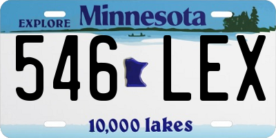 MN license plate 546LEX