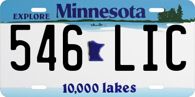 MN license plate 546LIC