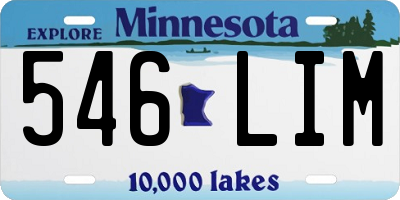 MN license plate 546LIM