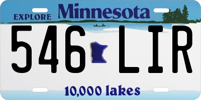MN license plate 546LIR