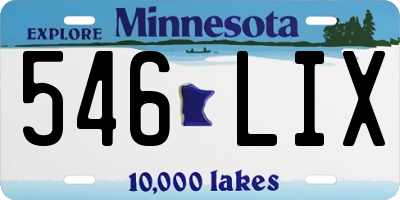 MN license plate 546LIX