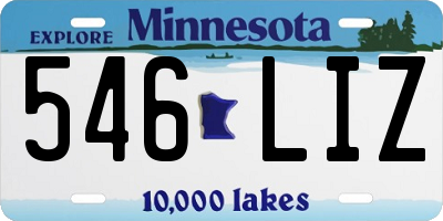 MN license plate 546LIZ
