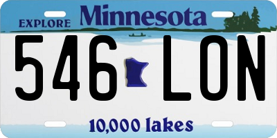 MN license plate 546LON