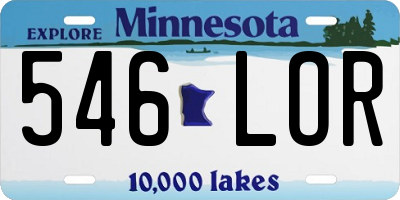 MN license plate 546LOR