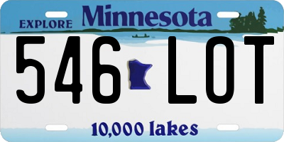 MN license plate 546LOT