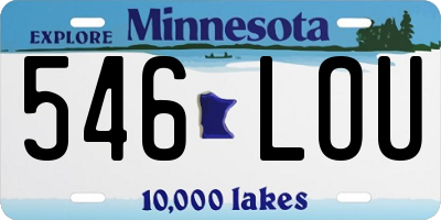 MN license plate 546LOU