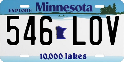 MN license plate 546LOV