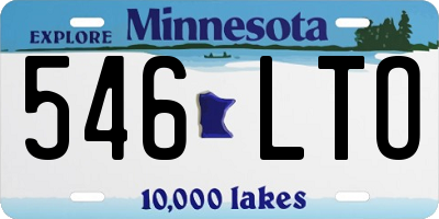 MN license plate 546LTO