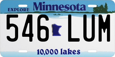 MN license plate 546LUM