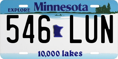 MN license plate 546LUN