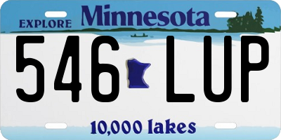 MN license plate 546LUP