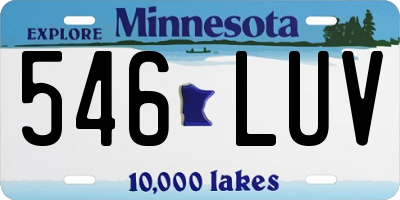 MN license plate 546LUV