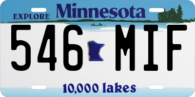 MN license plate 546MIF