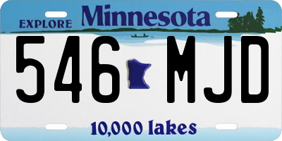 MN license plate 546MJD