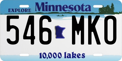 MN license plate 546MKO