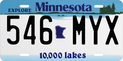 MN license plate 546MYX