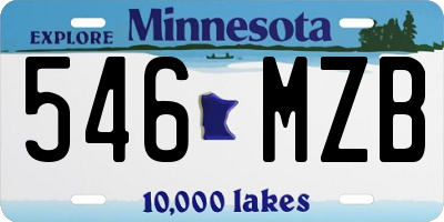 MN license plate 546MZB