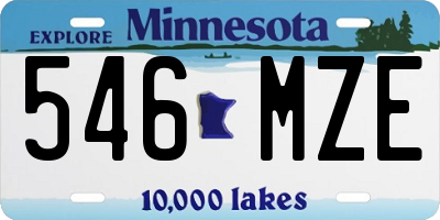 MN license plate 546MZE