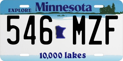 MN license plate 546MZF