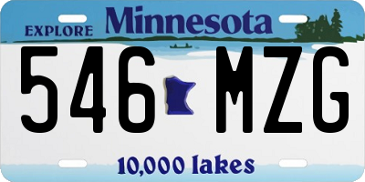 MN license plate 546MZG