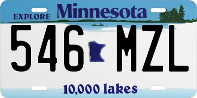 MN license plate 546MZL