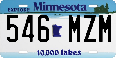 MN license plate 546MZM