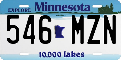 MN license plate 546MZN