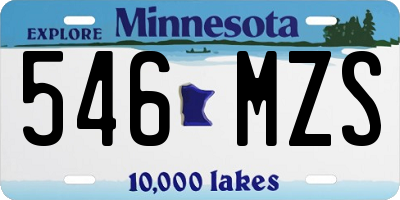 MN license plate 546MZS