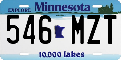 MN license plate 546MZT