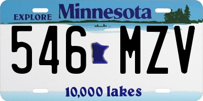 MN license plate 546MZV