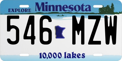 MN license plate 546MZW