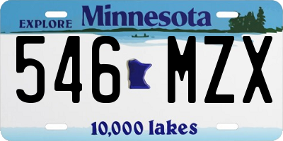 MN license plate 546MZX