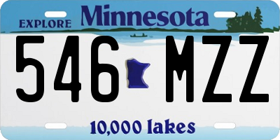 MN license plate 546MZZ